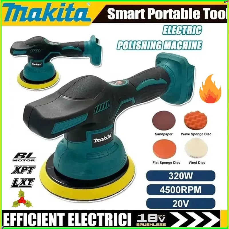 Lucidatrice Elettrica Makita 18V per Auto, Macchina per Lucidatura e Ceratura con Display Digitale, Lucidatrice per Auto Senza Fili, Utensile Elettrico