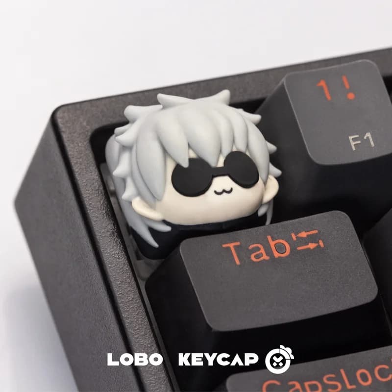 Keycap Personalizzati per Tastiera Meccanica a Tema Jujutsu Kaisen Gojo Satoru, Compatibili con Tastiere Meccaniche Cross-Axis, Regalo Personalizzato per PC
