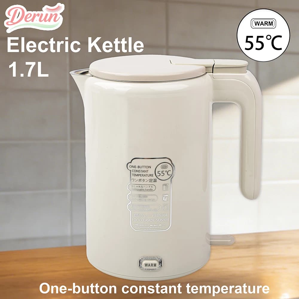 1,7L 55 ° Smart Electric Kettle in High Temperature Stainless Steel with Quick boiling and Automatic shutdown for Home Use