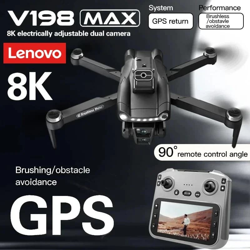 Lenovo V198MAX Drone Laser obstacle avoidance aerial photography 8K 5G WIFI Professional HD Camera Brushless Folding Quadcopter