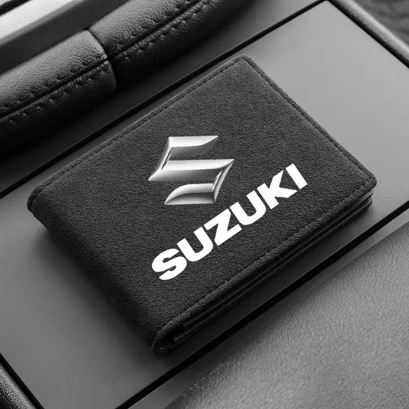 Porta Patente con Logo Auto, Portadocumenti e Portafoglio per Suzuki Swift, Samurai, Vitara, SX4, Jimny, Alto, Kaiser, Ingnis