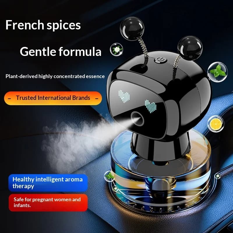 Nuovo robot intelligente per profumare l'auto, diffusore automatico di fragranze, purificatore d'aria e umidificatore, aromaterapia automatica per l'interno dell'auto