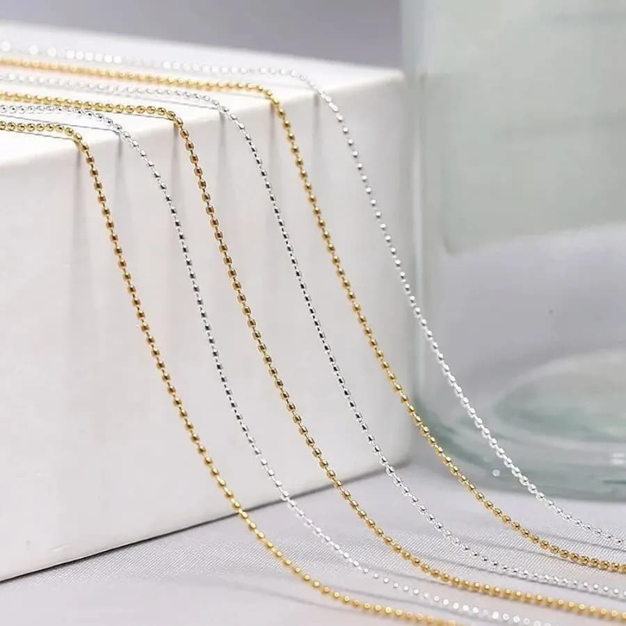 1 M/Pack 0.8mm Gold Silver Bead For Nails Chain Ellipse Stone Art Nails Decorations Giltter Metal Ball Steel Accessory Worlds