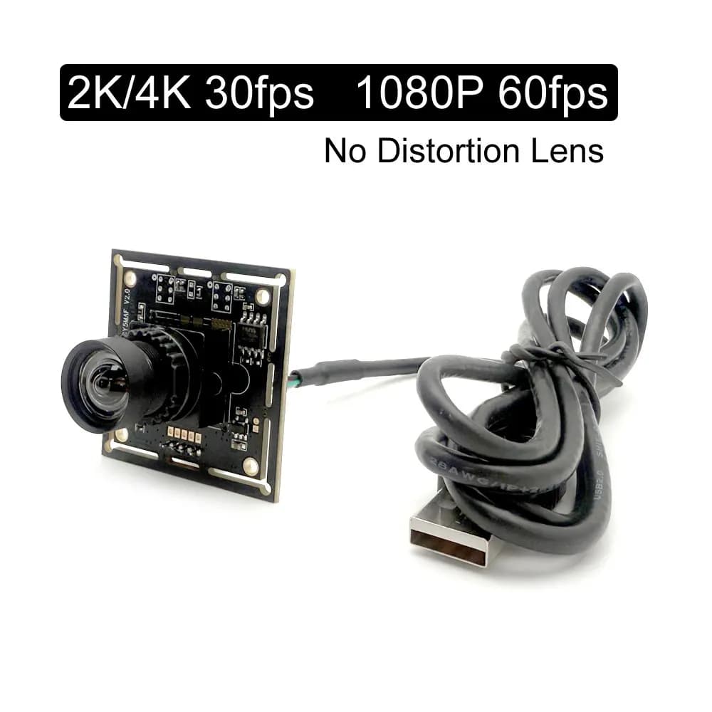 Module USB Webcam 2K 4K 30fps, PC Camera Card 60fps 1080P with 5MP lens without distortion