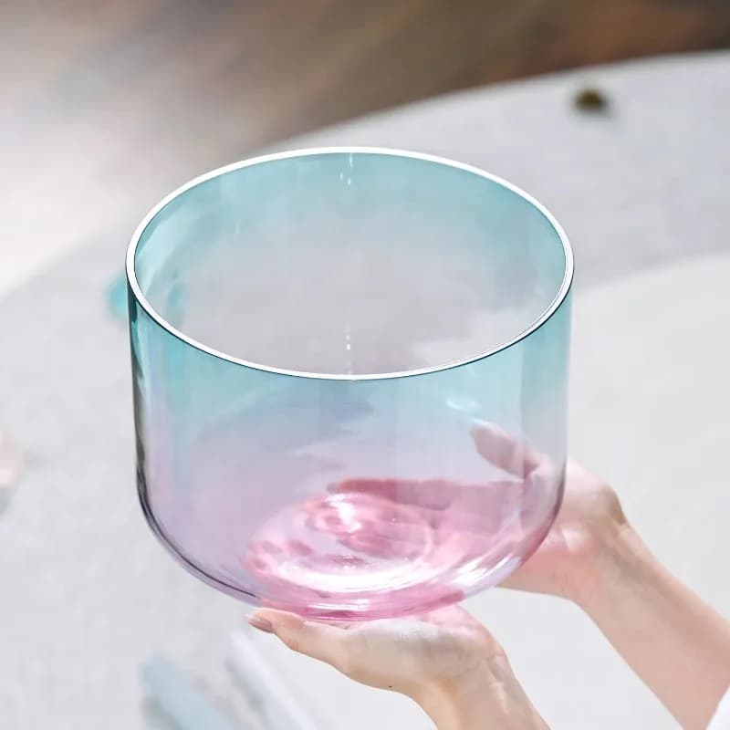 Clear Quartz Singing Bowl Crystal Colorful Sound Bowl Yoga Meditation Sound Healing Gradient Singing Bowls Professional Meditate