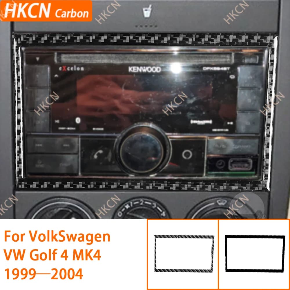 Adesivo per rivestimento interno del telaio esterno della console centrale in plastica nera per VW Golf 4 MK4 R32 Jetta Bora 1999 2000 2001 2002 2003 2004