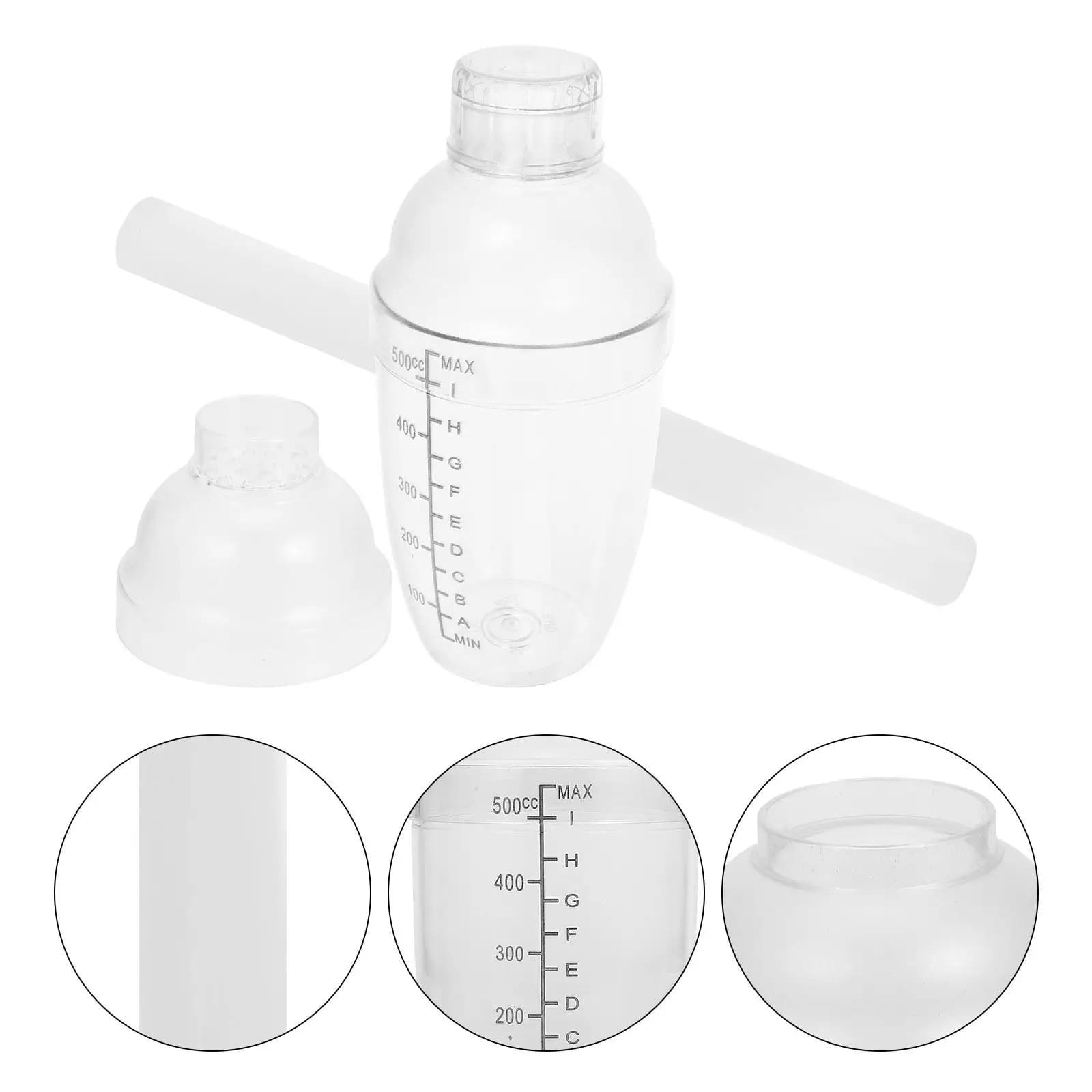 500Ml Plastic Cocktail Shaker Martini Shaker Set Muddler Lid Ice Drink Mixer Bartending Bar Tools Empty Wine Mixer