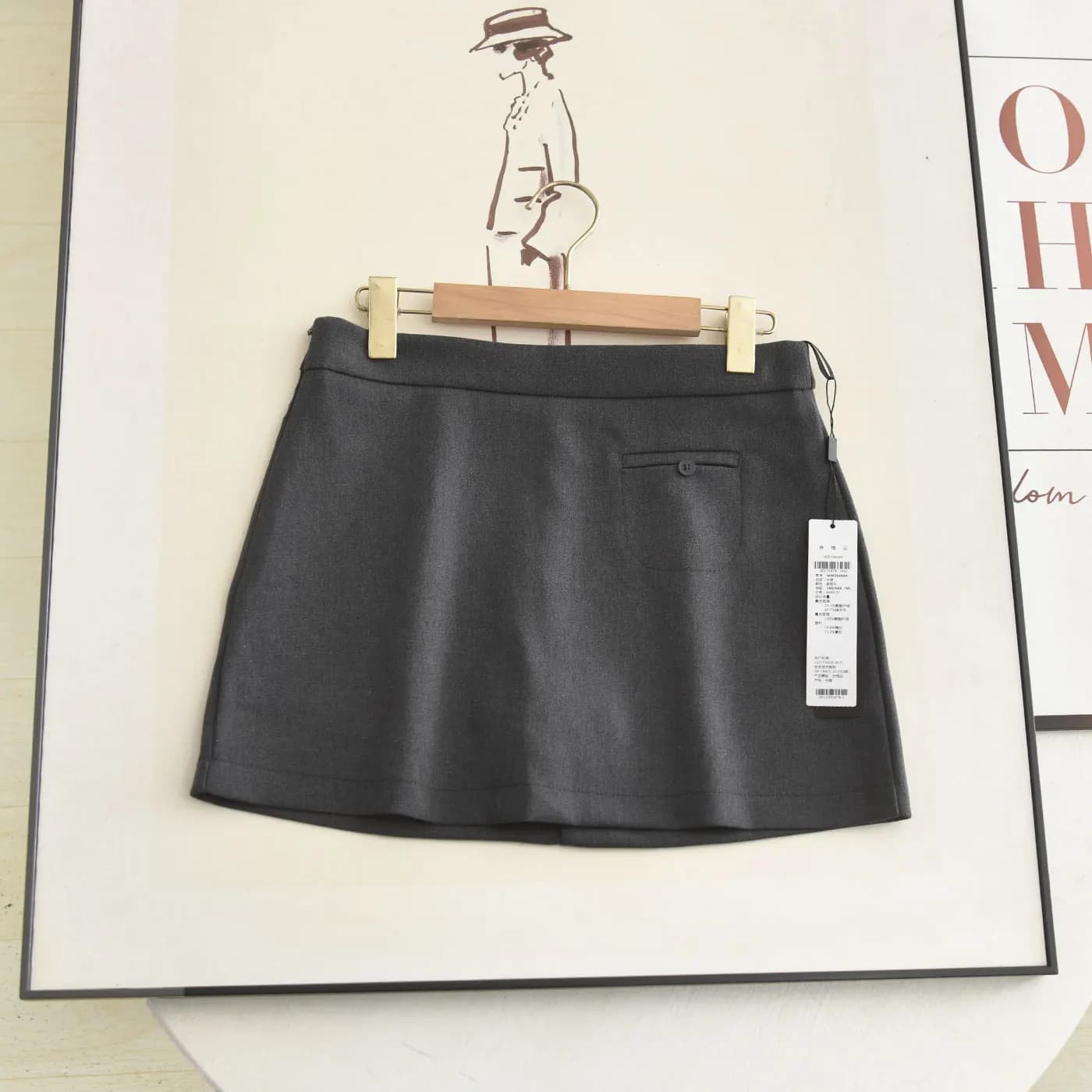 Ele Commuter ey Gonna a trapezio Vita alta Dimagrante Gonna ort anti-luce Abbigliamento quotidiano da donna Autunno 2025 Nuovo Sle