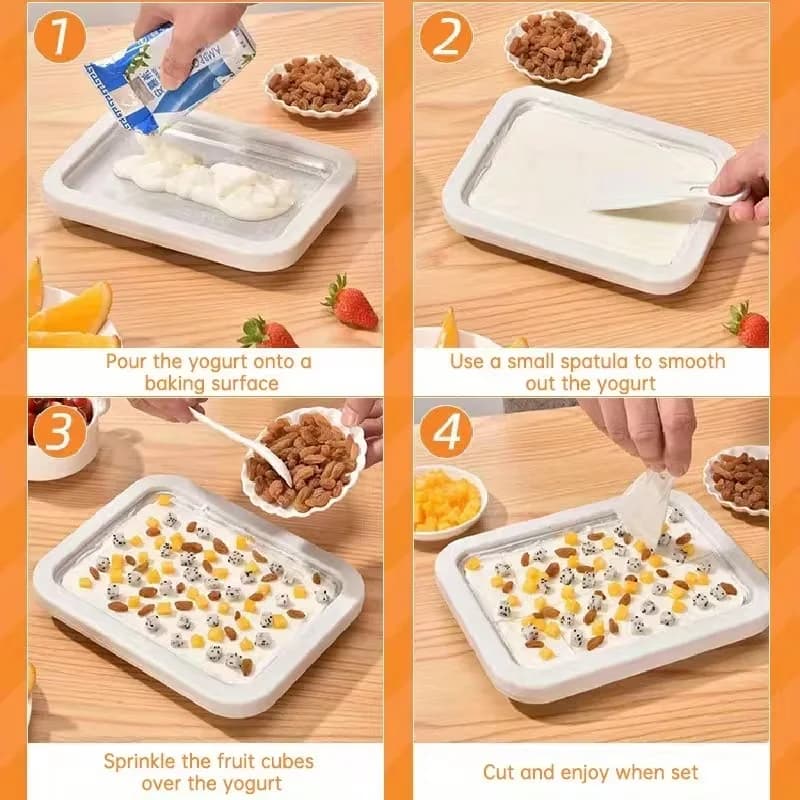 Cordless Household Stir Fry Ice Maker, Multi-Functional Yogurt and Ice Cream Maker, Compact Slush Plate for Homemade Treats, New