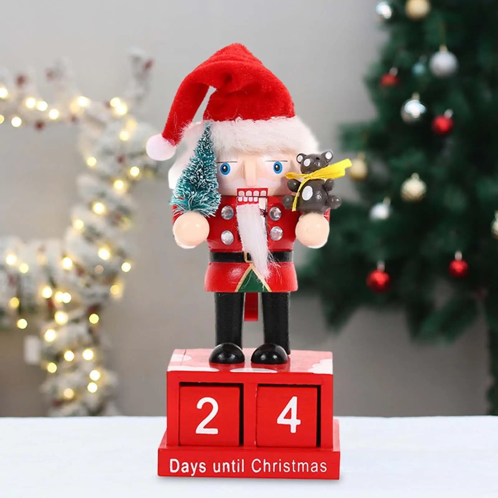 Calendario di Natale Regali di Natale Decorazioni di Babbo Natale Blocchi Bambola Numero quadrato Calendario Ornamento per Natale Bancone dell'ufficio interno