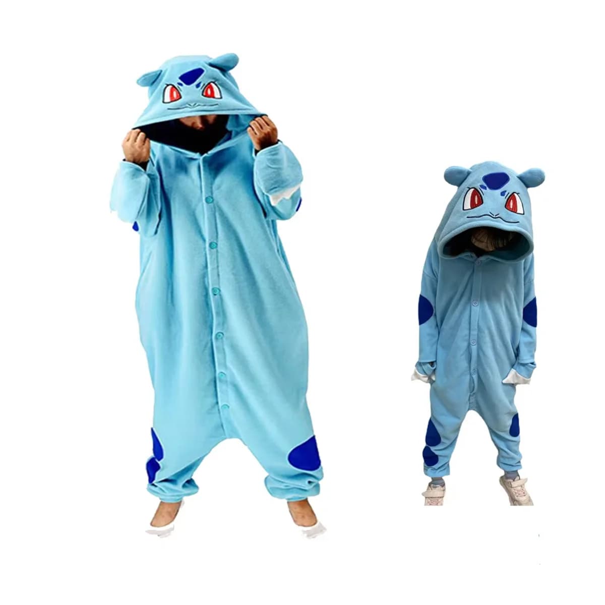 Costume Kigurumi Bulbasaur per Adulti, Pigiama Invernale Anime, Regalo di Compleanno e Halloween