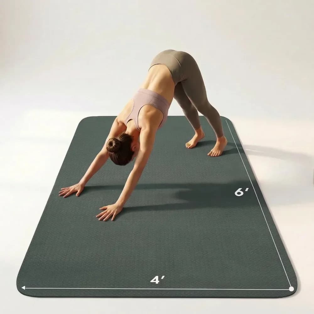 Tappetino Yoga Extra Large 6x4 Piedi 6mm 8mm Antiscivolo Spesso in TPE Largo per Esercizi a Casa, Pilates e Allenamenti in Palestra