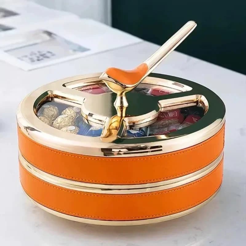 Contenitore per frutta secca da tavolino da salotto, porta noci e caramelle, lussuoso contenitore per frutta secca con coperchio, scatola per snack domestica, melone