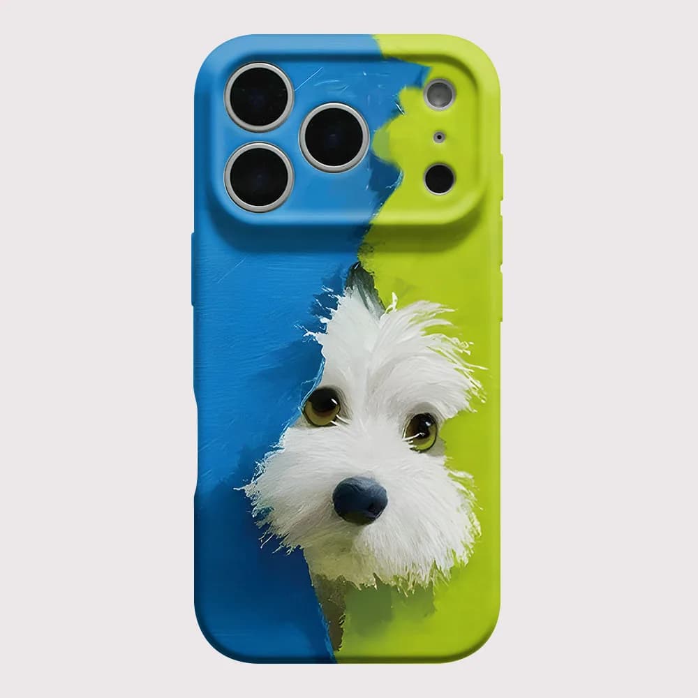 Cover per iPhone 17 16 15 14 13 12 11 Pro Max Air 16e 7 8 Plus XS Max X XR con stampa cane simpatico, custodia rigida in PC