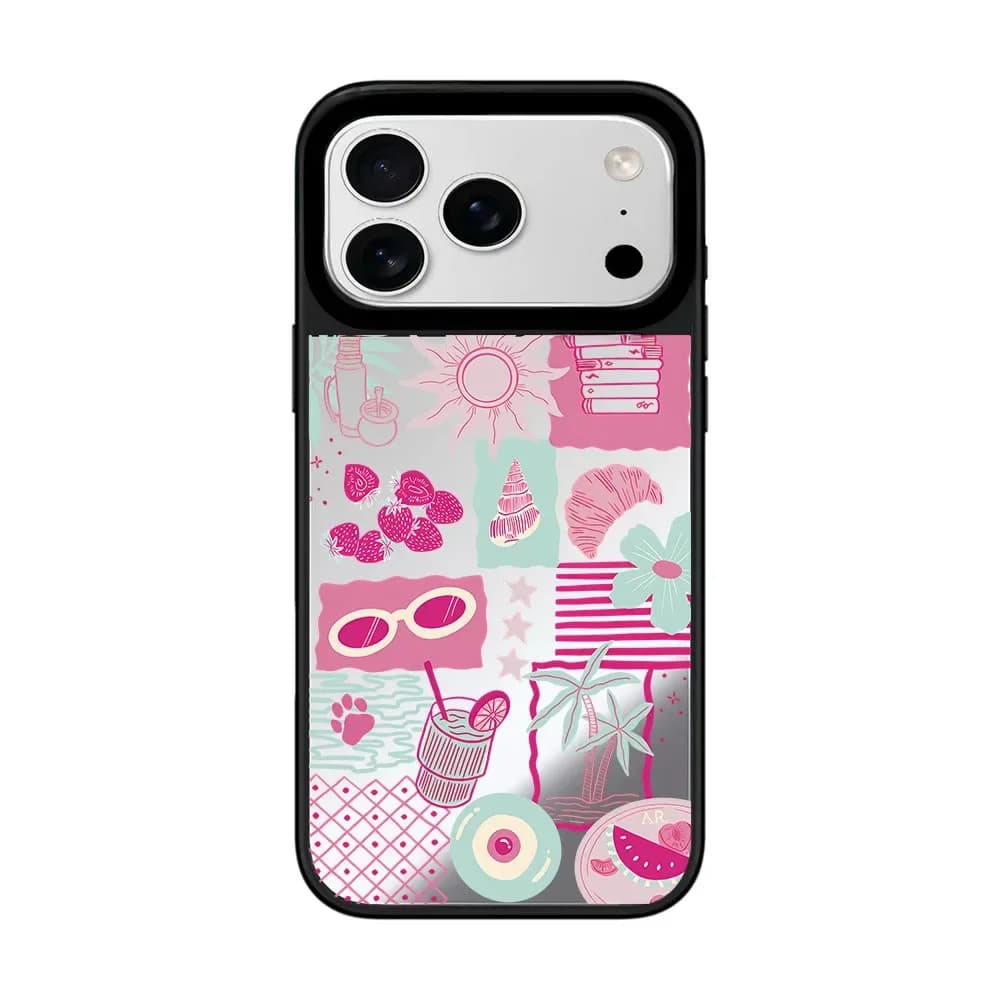 Summer Holiday Mirror Surface Magnetic Phone Case Cover for IPhone 12 13 14 15 16 17 Pro Max Case for IPhone 17 Air