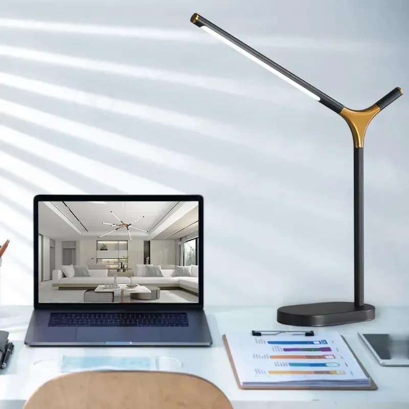 LED Reading Desk Lamp Plug-in Design Eye Protection Dimmable Tree Branch Style Creative Simple Table Light for Study Bedroom