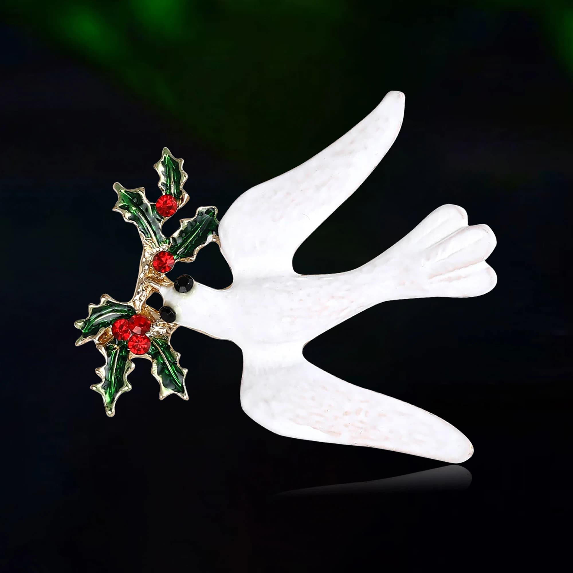 Rhinestone Dove Brooches for Women Unisex Enamel Animal Pins Event Funny Luxury Party Backpack Decoration Clothes Accessories