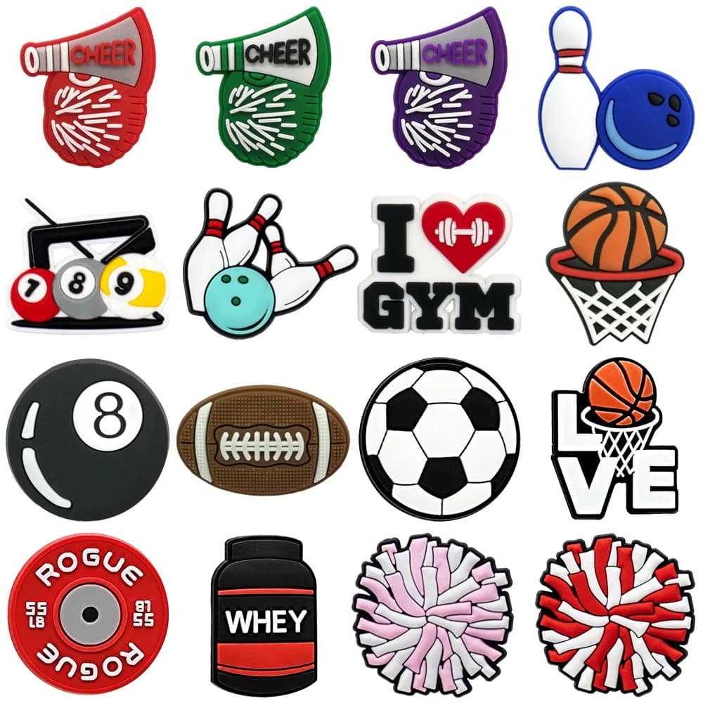 1/16 Pezzi Accessori per Scarpe da Cheerleading, Ornamenti per Scarpe da Calcio e Bowling, Spille da Basket per Sandali