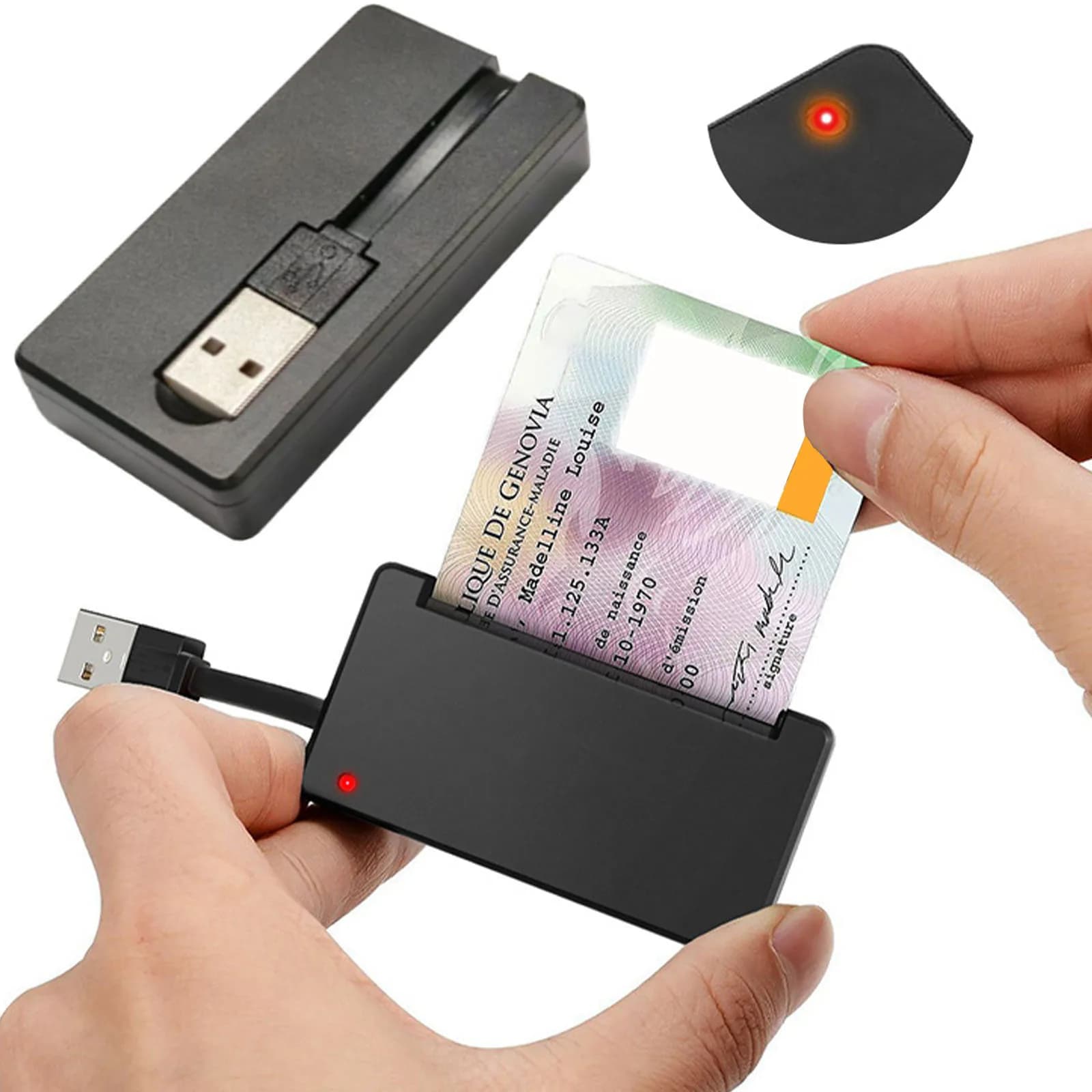 Lettore USB CAC e di schede SIM, Lettore di schede di memoria intelligenti Plug and Play, Adattatore per schede di banda, Macchina di lettura per Windows, Linux, MacOS