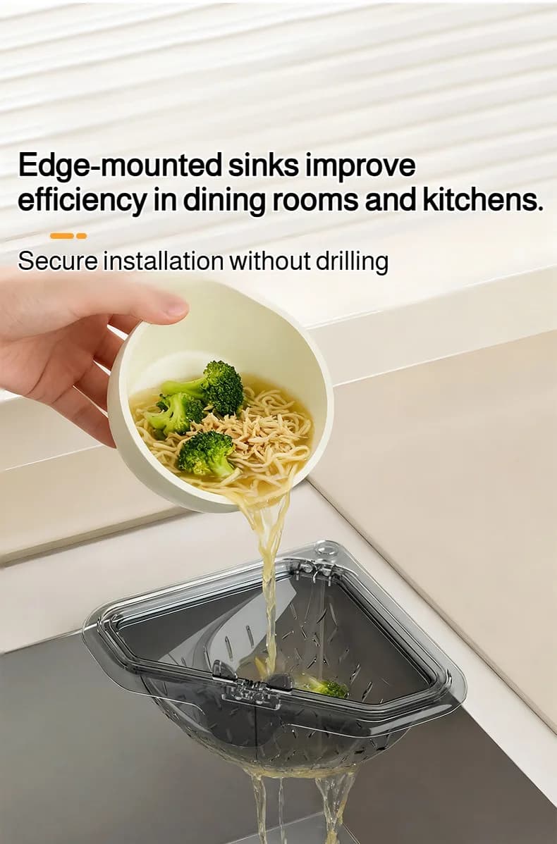 Cestello Magnetico Triangolare Pieghevole per Lavello da Cucina, Raccoglitore di Scarti Alimentari, Filtro per Rifiuti