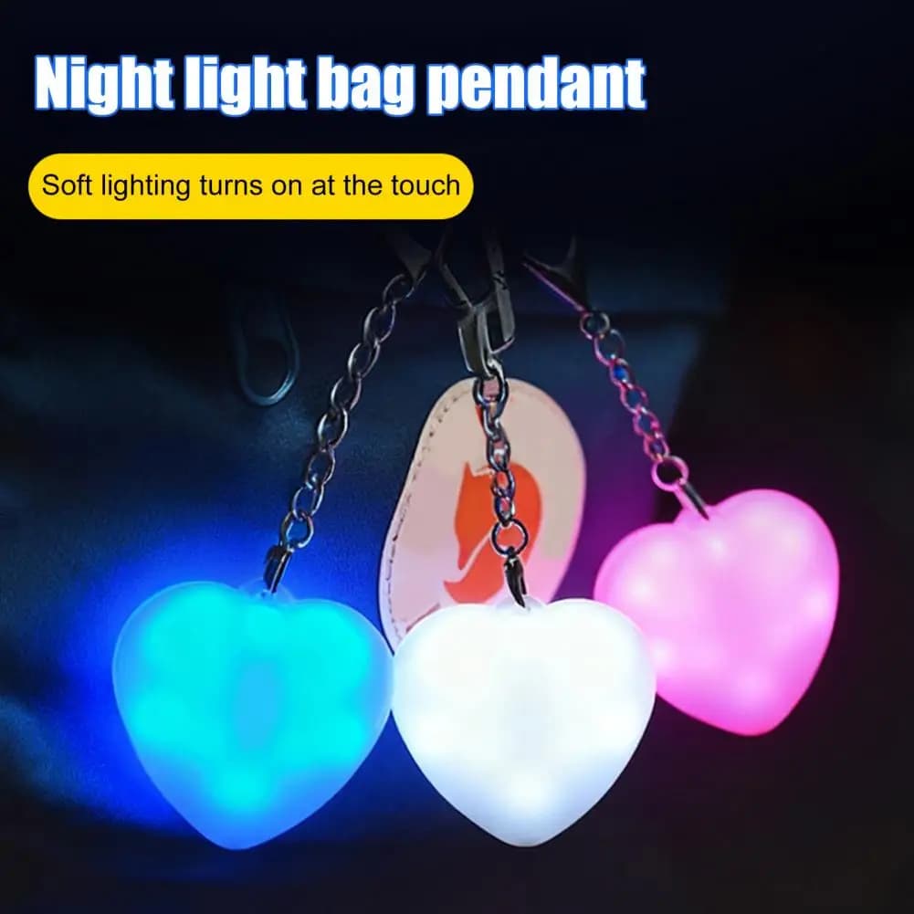 Luce per borsa a forma di cuore con luce per borsa a forma di cuore con sensore LED automatico Luce per borsa tote con ricaricabile con rilevamento tattile