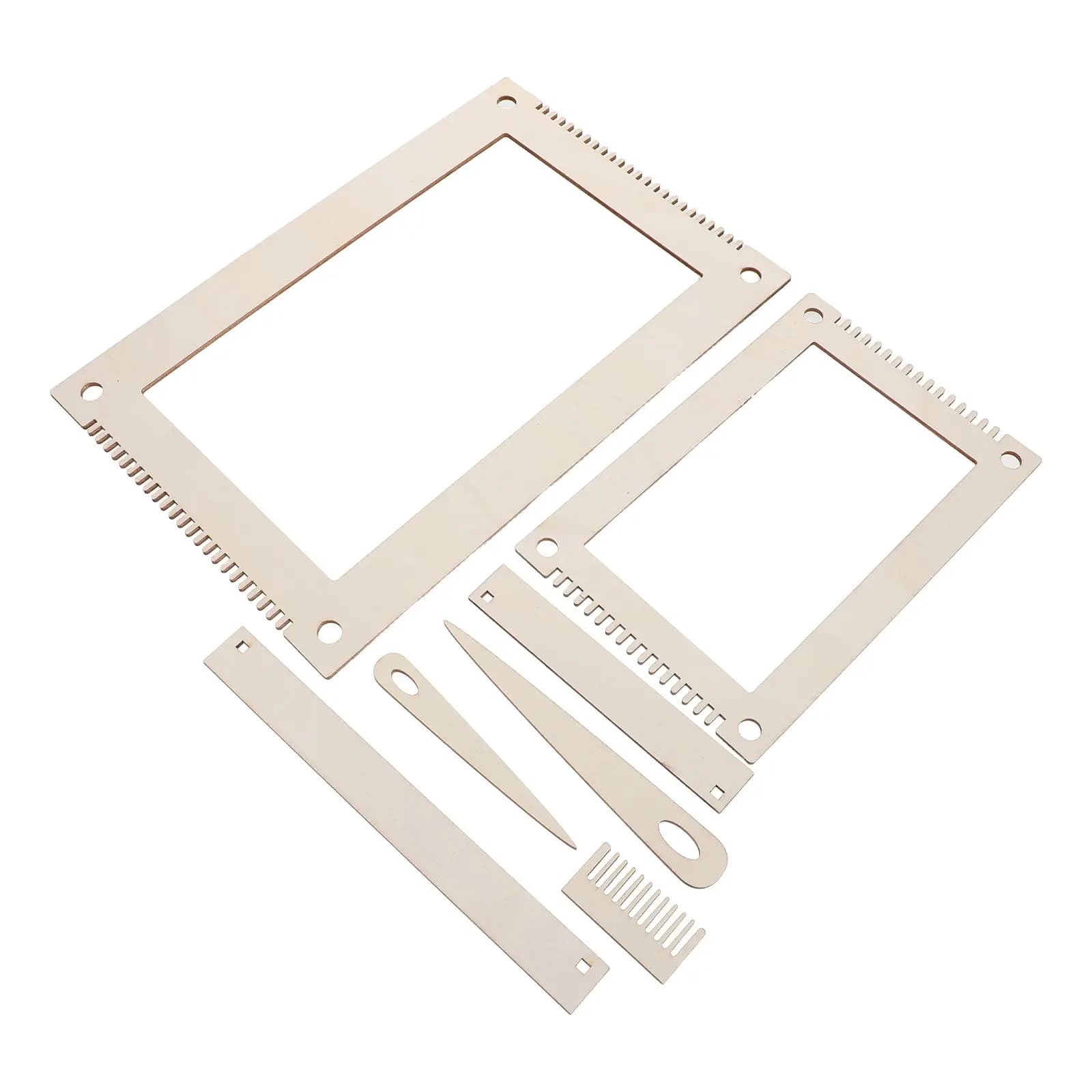 1Set Hanging Tapestry Weaving Loom Kit Wood Frames Large Small Wood Comb Needle Home Decor Craft Weaving Loom Kit