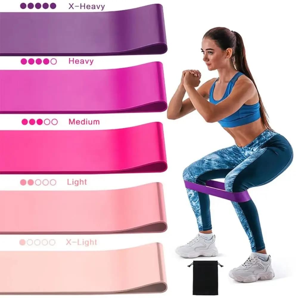 Fasce Elastiche per Esercizi a 5 Livelli di Resistenza, Bande TPE per Sollevamento Rapido dei Fianchi, Flexband per Pilates, Fasce di Resistenza Rinforzate per Allenamento