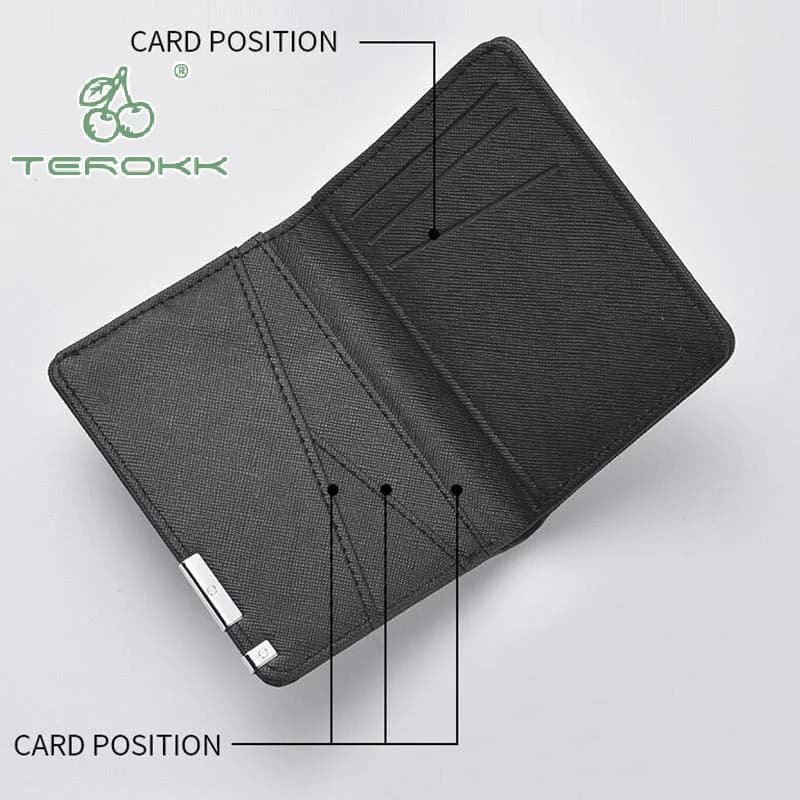 Black Faux Leather Slim Business-Style Wallet With Multiple Card Slots Credit Card & Driver's License Holder Geometric Design