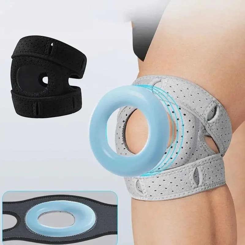 1 Ginocchiera di supporto rotuleo Materiale PA Anello in silicone Attrezzatura protettiva per sport all'aria aperta per uomo e donna