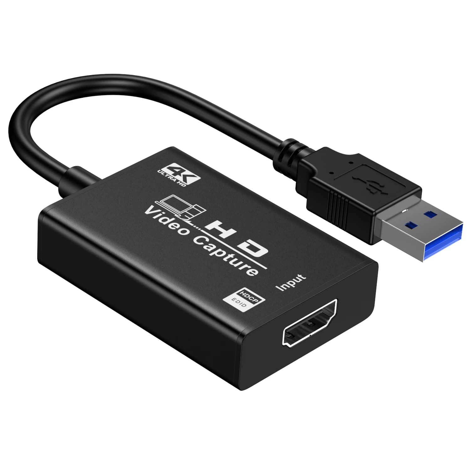 4K HDMI-compatible with USB 3.0 capture card Video game OBS input microphone Live Streaming, for streaming PS5, Xbox, DSLR, PS4, camera, OBS