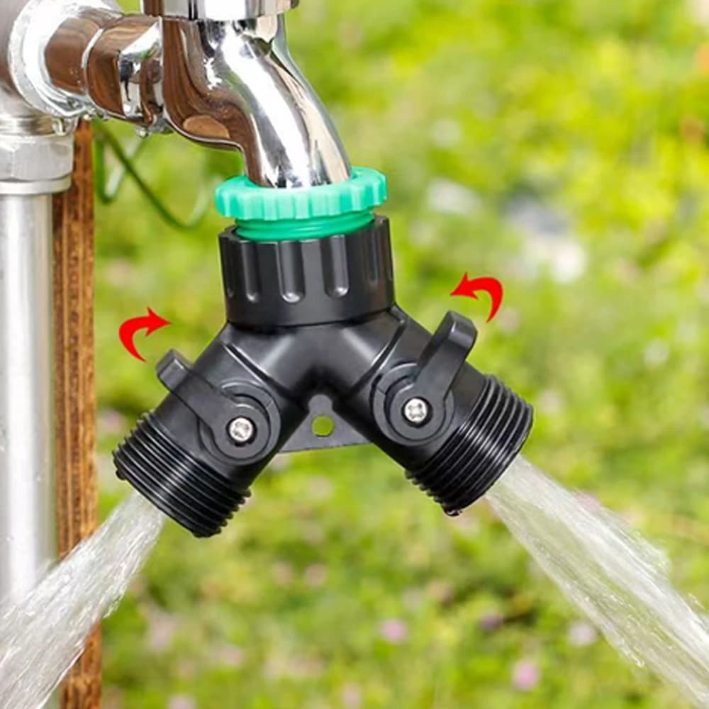 1 pz Doppio Interruttore Valvola A Sfera di Irrigazione 3/4 ''Filettatura a Forma di Y A Due Vie Splitter Valvola del Tubo Dell'acqua per Tubo Da Giardino