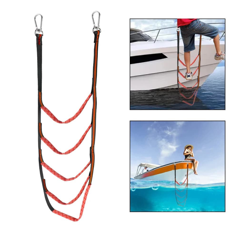 Scala pieghevole per barca Scala sospesa laterale per barca per yacht Scala per corda per barca a 3/4/5 gradini Scala morbida per imbarco Accessori per barche portatili