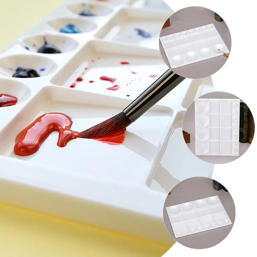 Plastic Paint Color Palette Multi Functional Watercolor Mixer Tray for Acrylic Oil Gouache Pigment Mixing Supplies