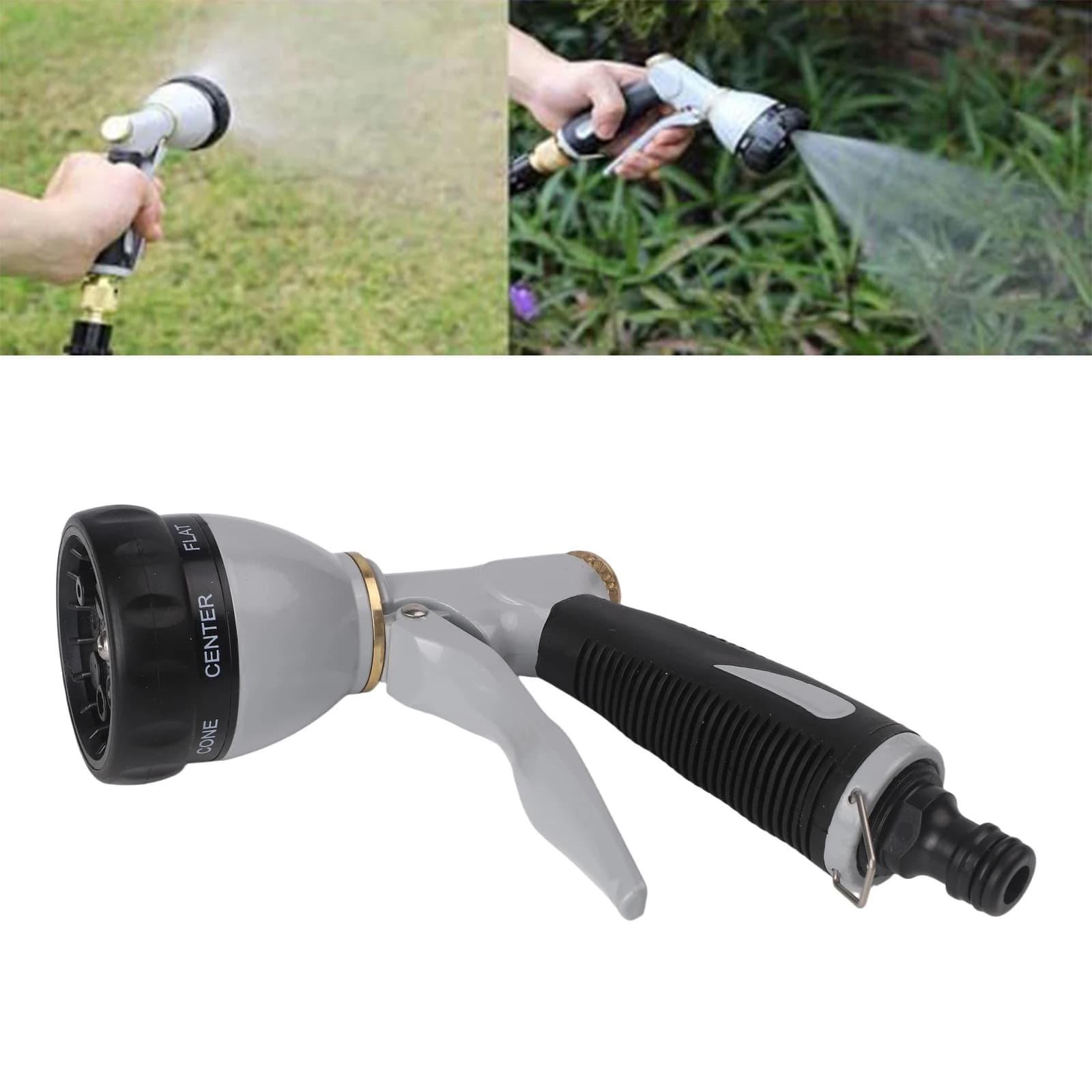 Ugello per Tubo da Giardino da 18 Pollici con 8 Modelli di Spruzzo Regolabili per la Pulizia della Vialetto, Design Ergonomico per un Utilizzo Confortevole e un'Efficiente Gestione dell'Acqua