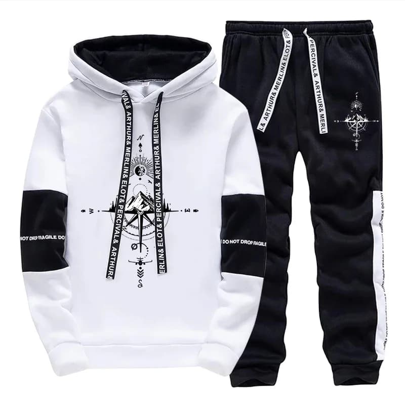Warm Sale Men's Suit Jackets with casual print Sport Jogging Men's Clothing Spring Autumn Sportswear Single-piece hooded pants