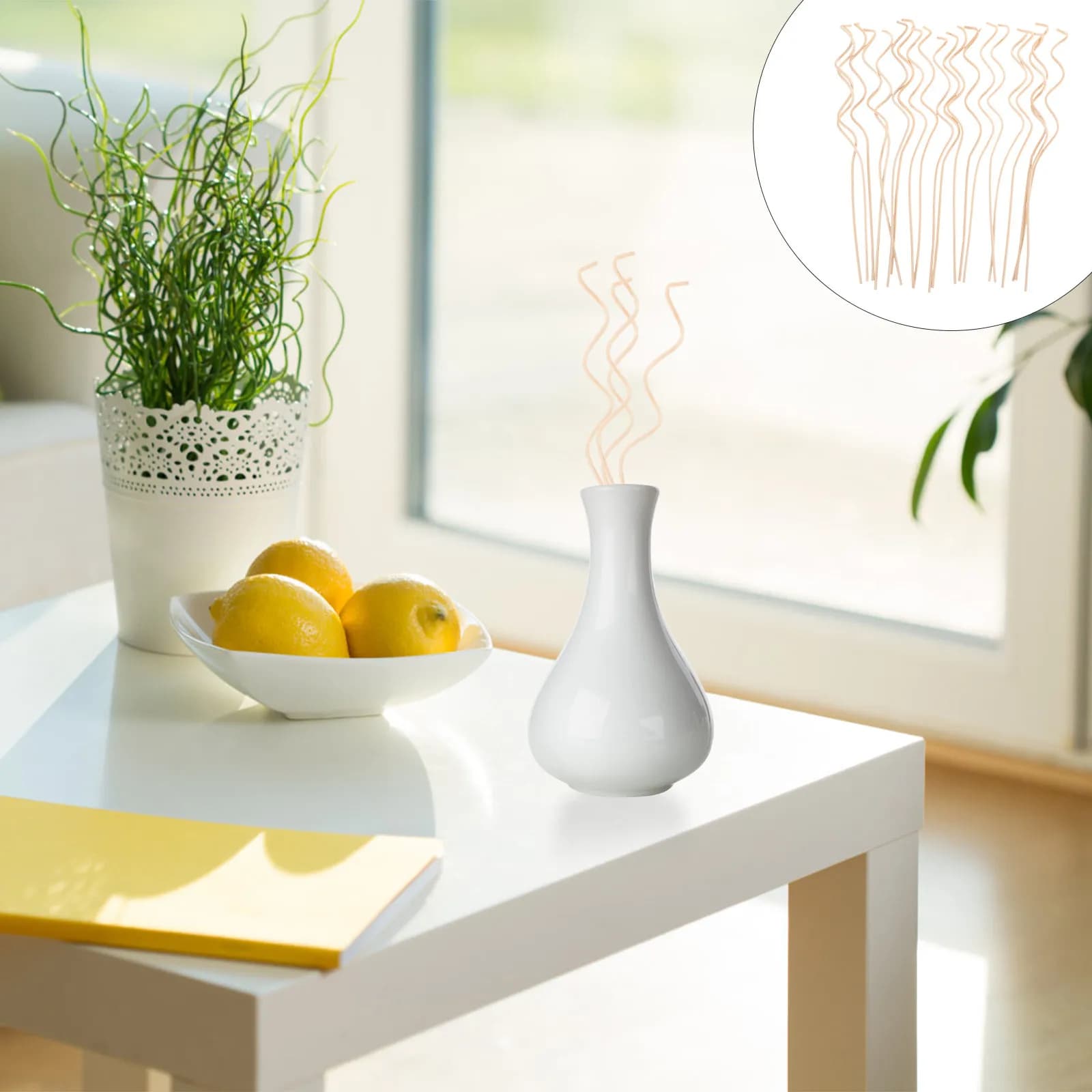 20 Pieces Bastoncini Natural Rattan Diffusers for Aromatherapy, Spa, Bathroom, Living Room, Travel, Camping, Perfumed Sticks