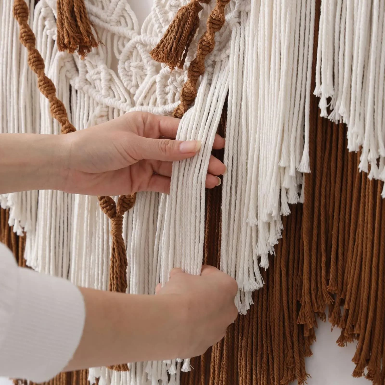 Macrame Wall Hanging Handmade Bohemian Wall Tapestry House Decoration Tassel Embellishments Great Gift Suggestion for Office