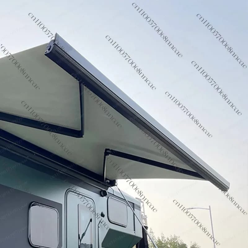 RV Awning with Fully Enclosed Annex Tent Kit, Manual/Electric Roll-Out Camping Awning Rainproof Windproof Bug Screen Room