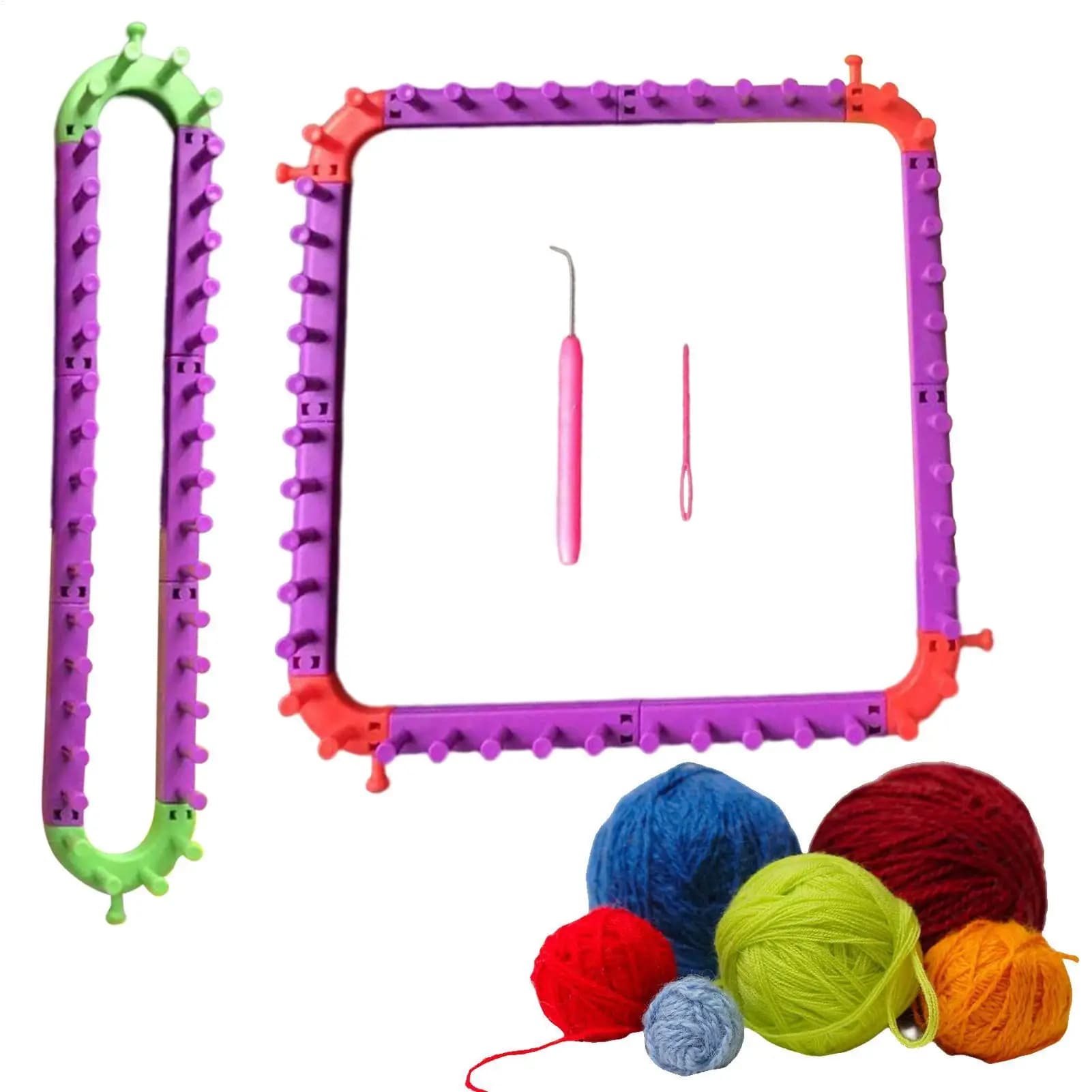 Multifunctional Knitting Loom Set Round Square Combination Scarf Weaving Kit DIY Braiding Apparatus Yarn Cord Knitter Craft Tool