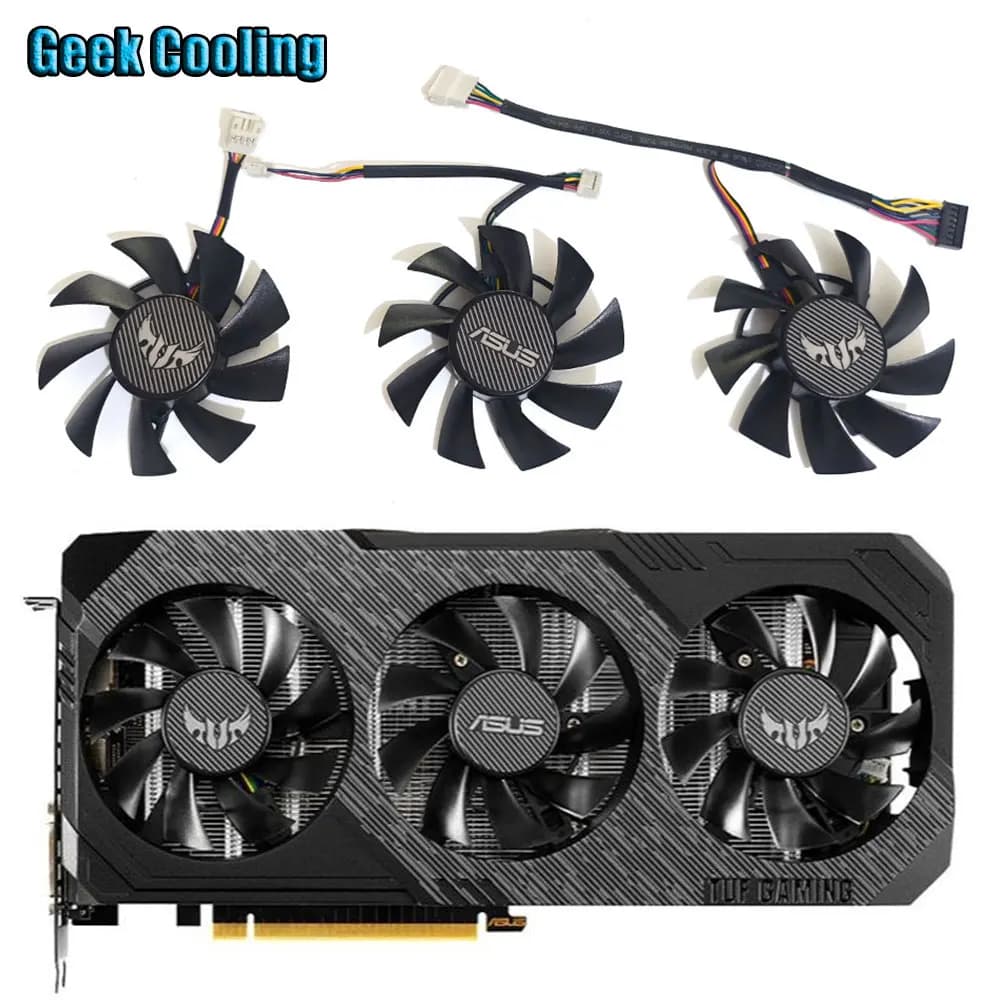Ventola di raffreddamento della scheda Video muslimex a 7pin originale 3FAN 75MM, per ASUS GTX 1660, GTX 1660S, GTX 1660TI TUF, RX 5700, RX 5700XT TUF