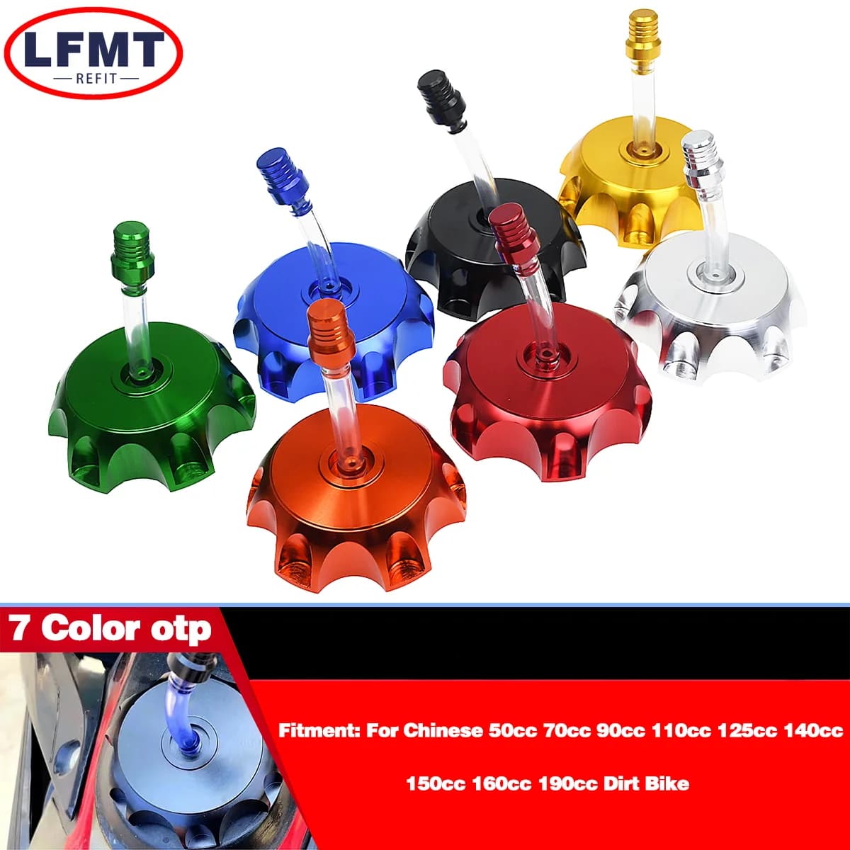 CNC In Alluminio Gas Tappo Del Serbatoio Del Carburante Copertura Per Kayo Bse Cinese CRF TTR KLX 110 50 70 90 125 140 150 160 190CC Dirt Pit Bike ATV parti