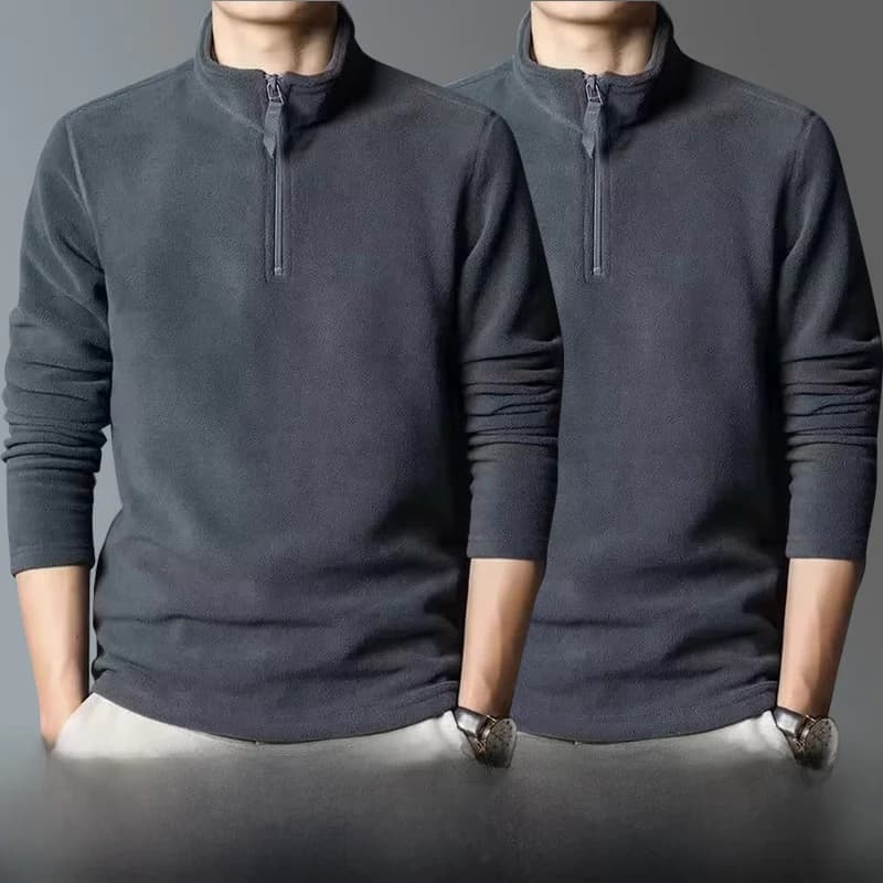 Felpa con cappuccio in pile felpato e imbottito autunno/inverno da uomo, maglia base con cerniera, collo alto, felpa da lavoro per giovani, doppio lato