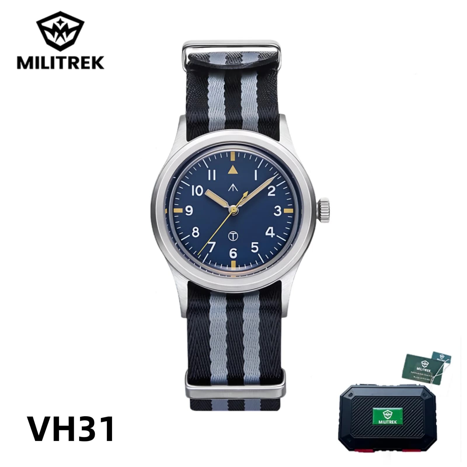 MILITREK 2025 Men Quartz Watch VH31 36mm Military Field Outdoor Watch K1 Glass Luminous Waterproof Stainless Steel Reloj Hombre