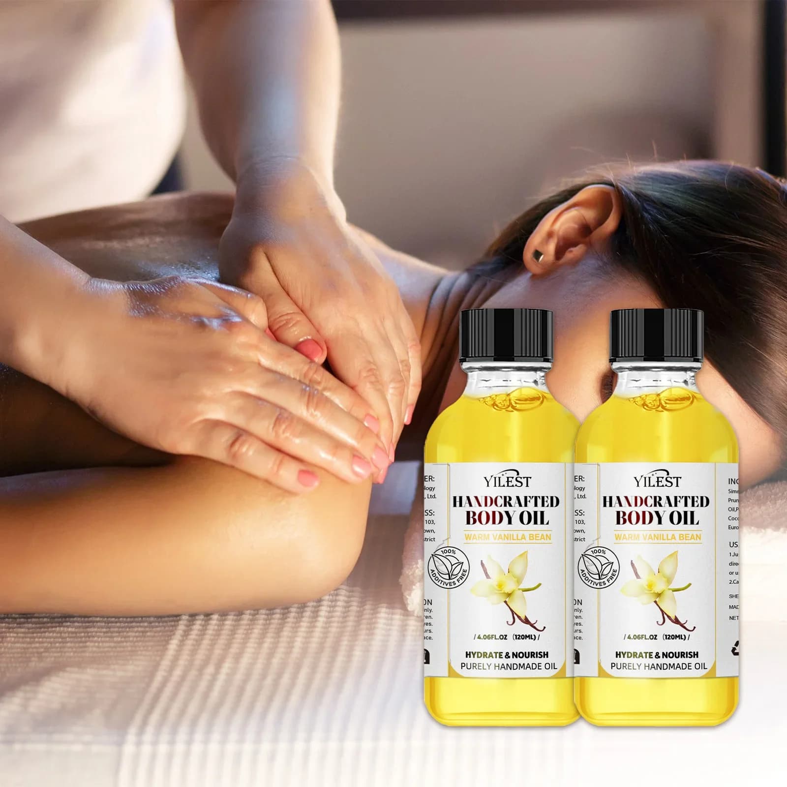 120ml Olio da massaggio per il corpo Idratante Alleviare il stress del corpo rilassante Rafforzare i muscoli nutrienti Migliorare oli essenziali vegetali SPA