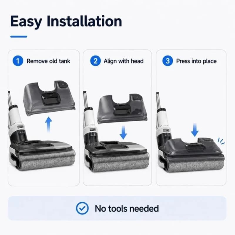 Y48A Replacement Clean Water Tank for Tineco Floor Stretch S6 StretchS StretchMIX Wet Dry Vacuum Cleaner