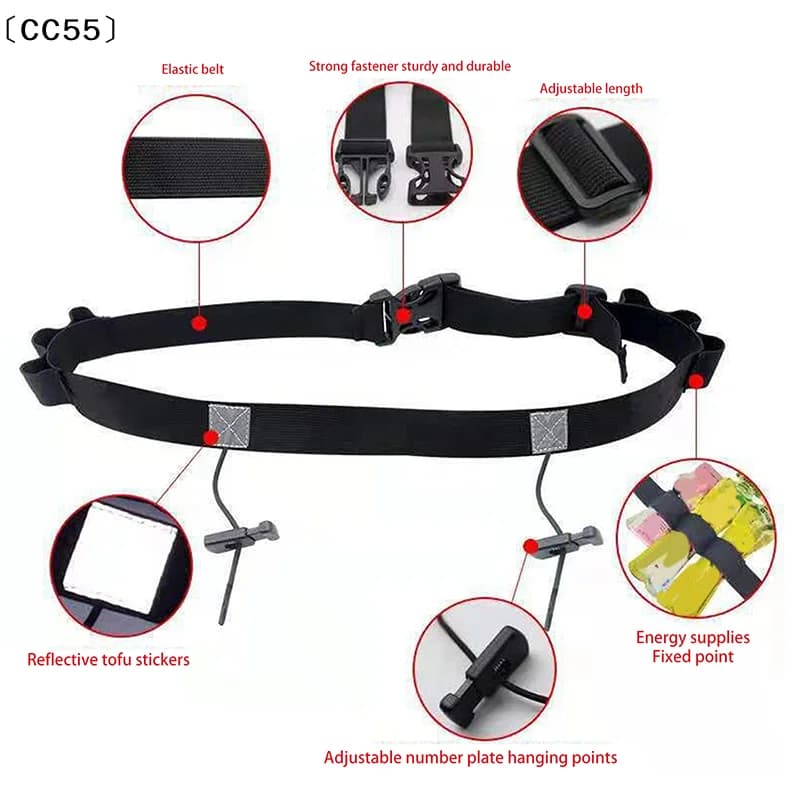 Running Race Number Belt Waist Pack Bib Holder For Triathlon Marathon Cycling Motor With 6 Gel Loops Fitness Sport Access〔CC55〕