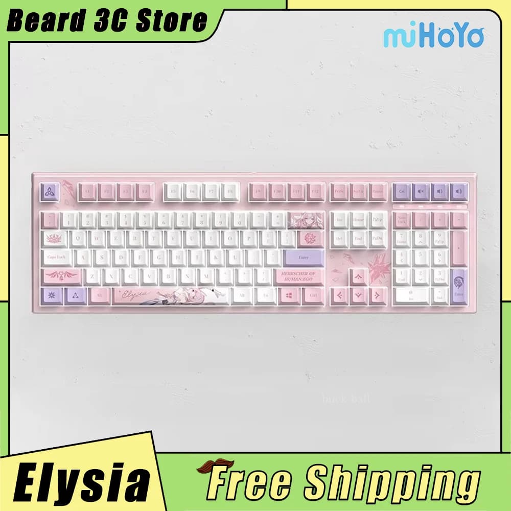 MiHoYo Honkai Impact 3 Elysia Tastiera meccanica Tastiere silenziose cablate Tastiera hot swap RGB Accessori per PC Regali personalizzati
