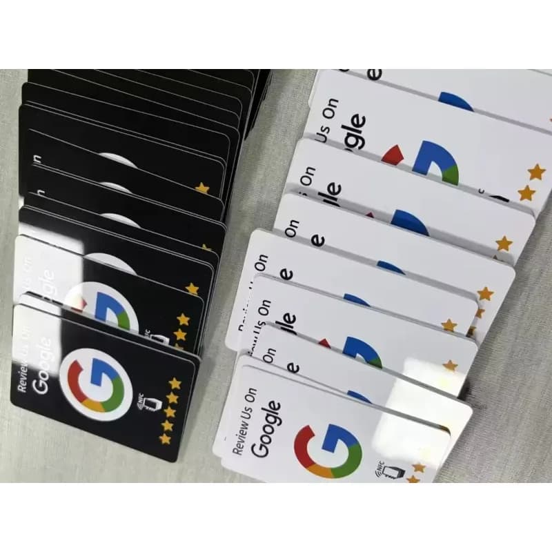 50Pcs Black Reusable Google Review Tap NFC Card, Review Us On Google Programmable NFC Tap Card User-Friendly Time-Saving