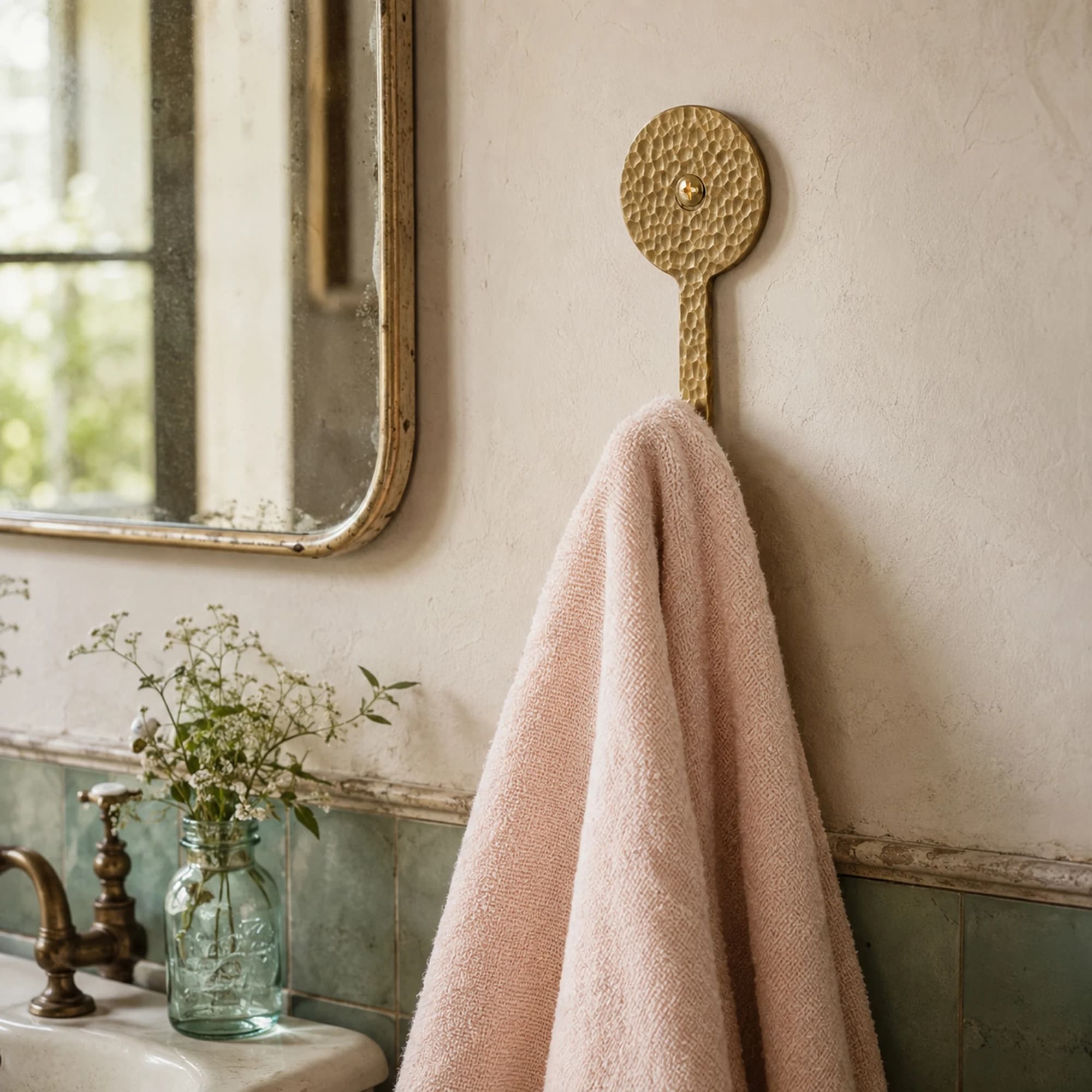 Antique Wall Mounted Clothes Hangers Solid Brass Coat Hats Bags Hooks Retro Towel Racks with Screws Bathroom Accessories1 pc