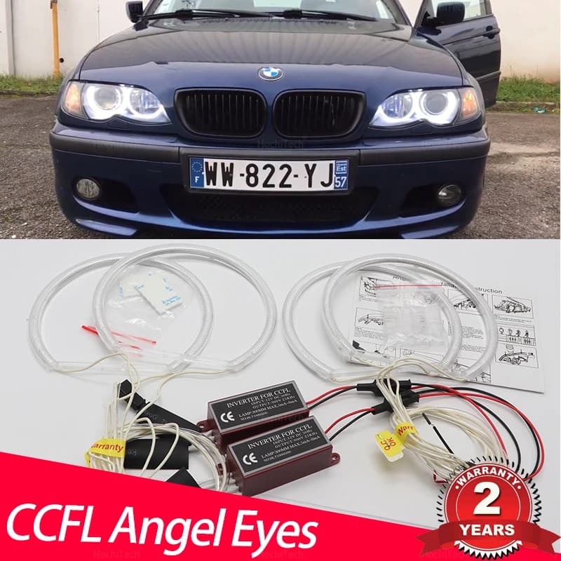 Ultra Bright Day Light CCFL Angel Demon Eyes kit anello bianco per BMW serie 3 E46 316i 318i 320i 323i 325i 328i 330i 97-06